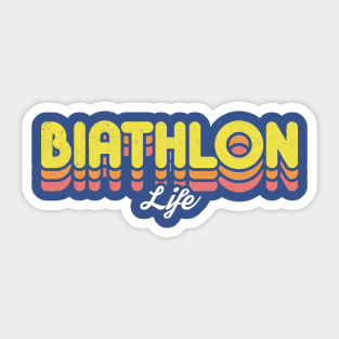 Retro Biathlon Life Sticker